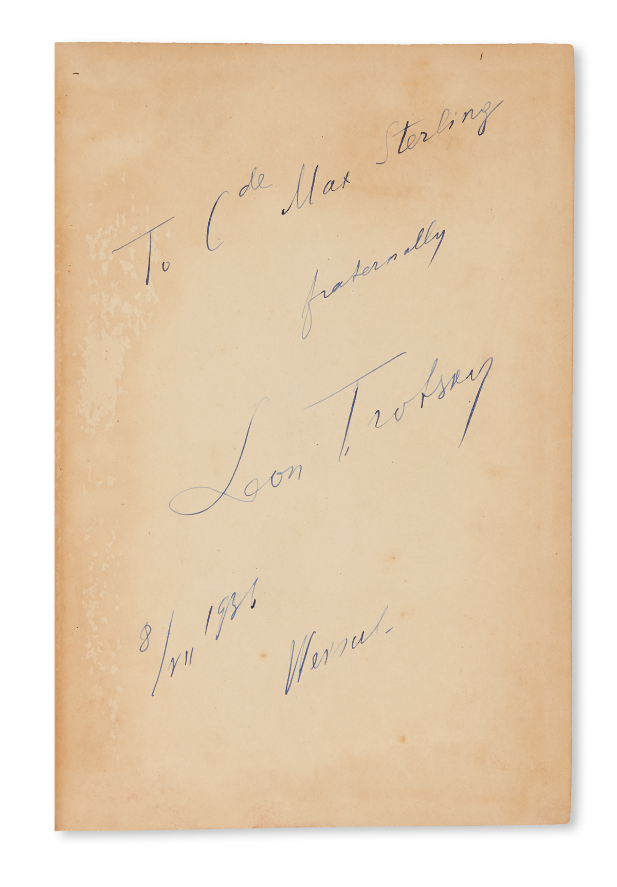 TROTSKY, LEON. The Third International After Lenin. Signed and Inscribed,